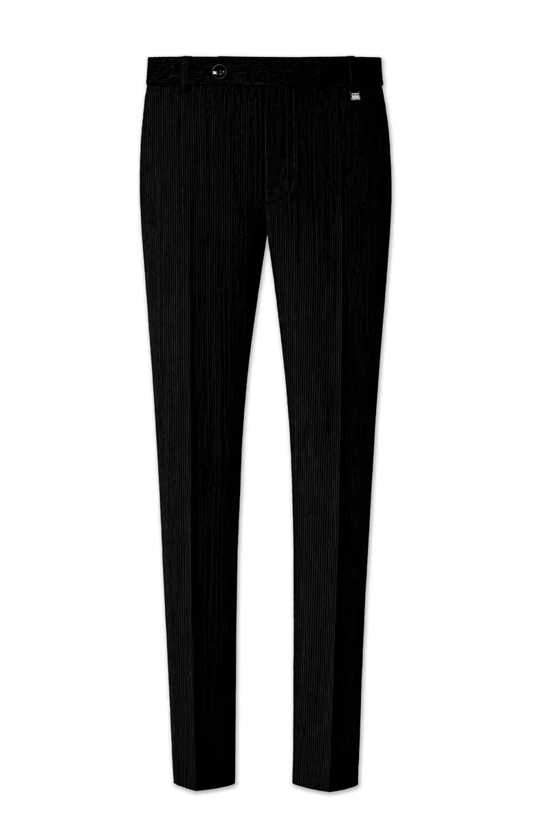 Jadenzo-Jade Black Corduroy Premium Single Breasted Sports Suit 13