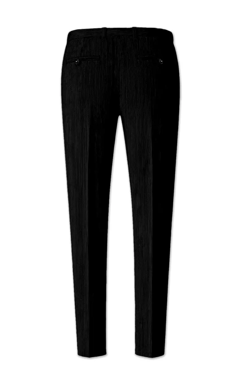 Jadenzo-Jade Black Corduroy Premium Single Breasted Sports Suit 14
