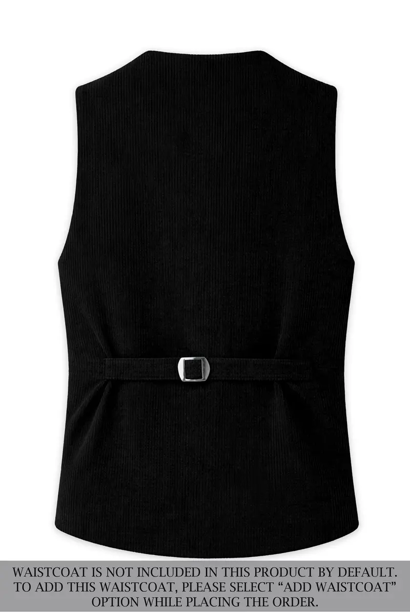 Jadenzo-Jade Black Corduroy Premium Single Breasted Sports Suit 17