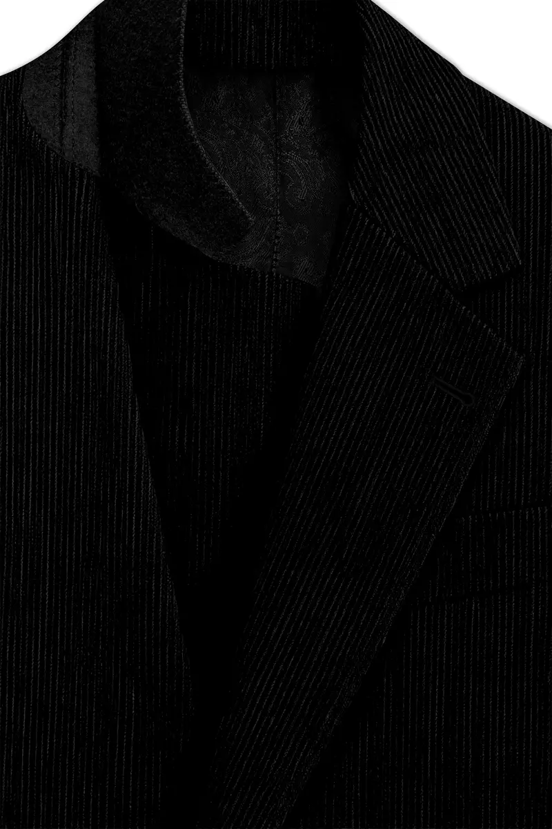 Jadenzo-Jade Black Corduroy Premium Single Breasted Sports Suit 5