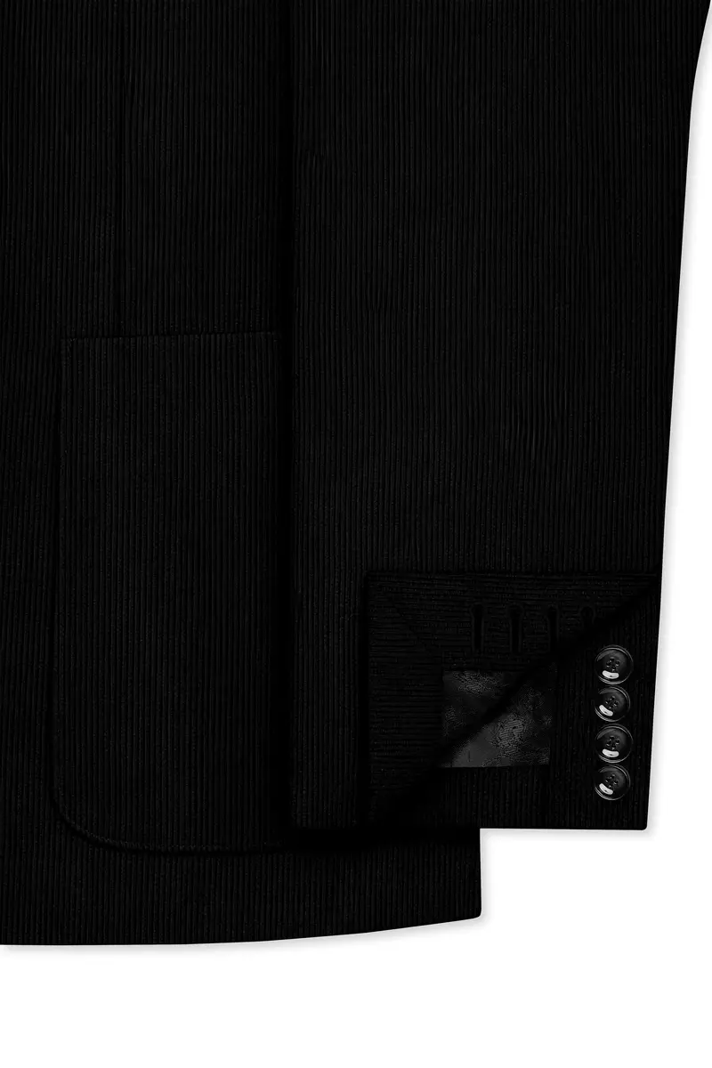 Jadenzo-Jade Black Corduroy Premium Single Breasted Sports Suit 7