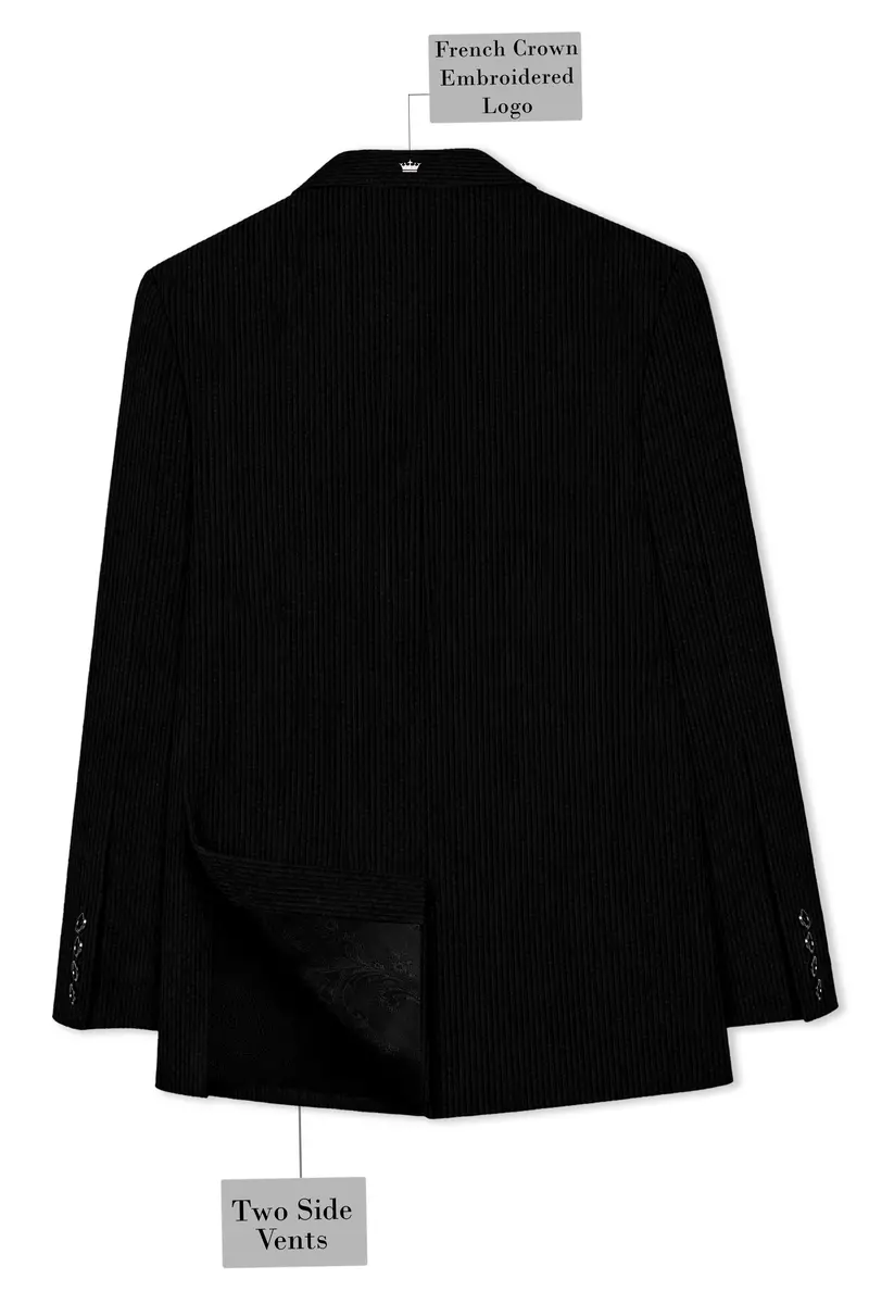 Jadenzo-Jade Black Corduroy Premium Single Breasted Sports Suit 9