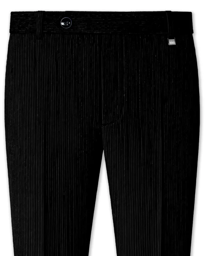 Jadenzo-Jade Black Corduroy Premium Stretchable Waistband Pant 1