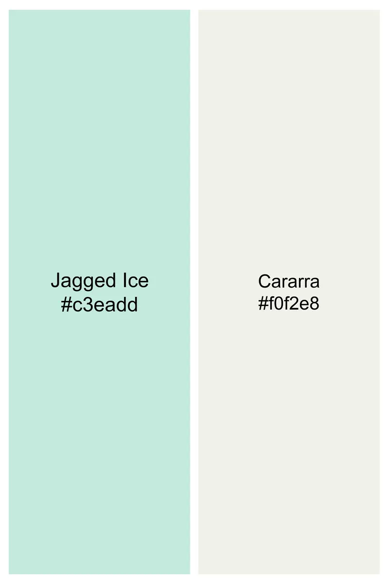Jagged Ice Blue And Cararra Cream Striped Luxurious Linen Designer Kurta Shirt 7