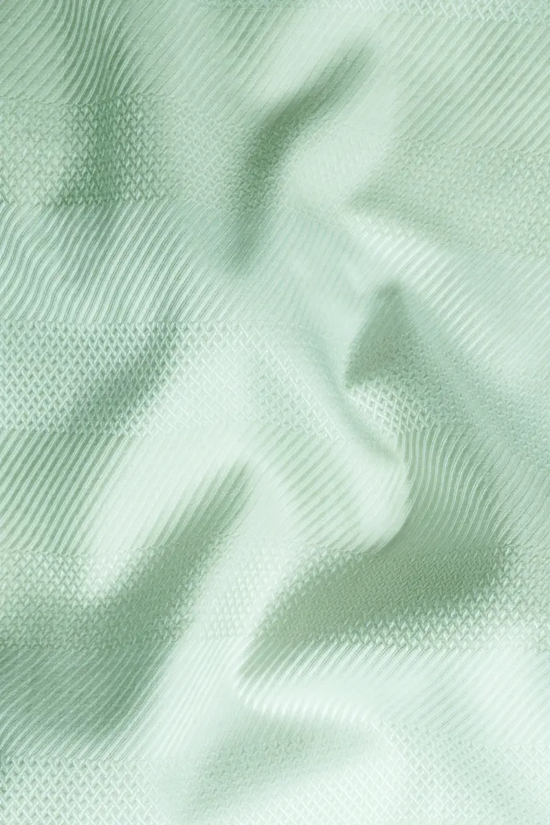 Jagged Ice Green Heavyweight Dobby Textured Premium Giza Cotton Shirt 2