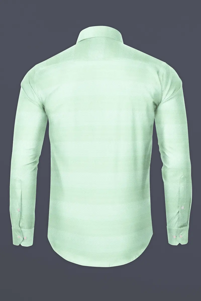 Jagged Ice Green Heavyweight Dobby Textured Premium Giza Cotton Shirt 5