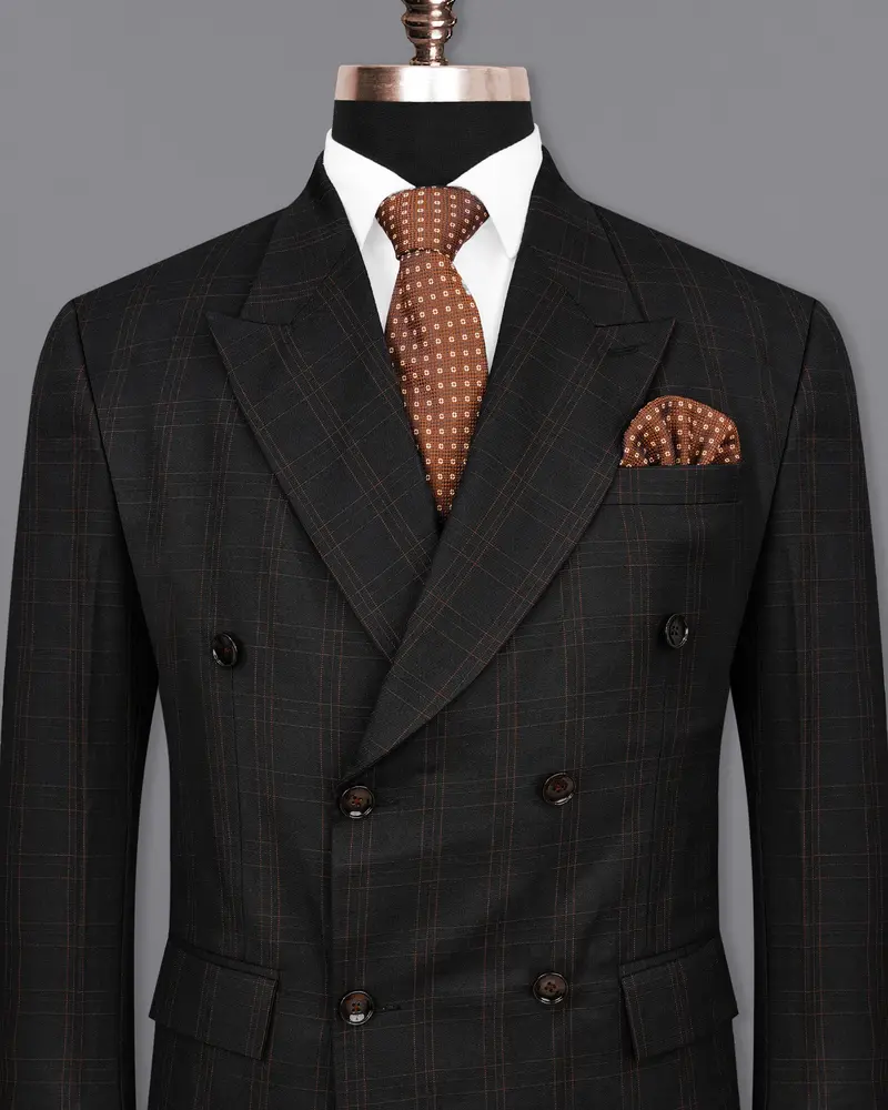 Jaguar Black Plaid Double Breasted Blazer 2