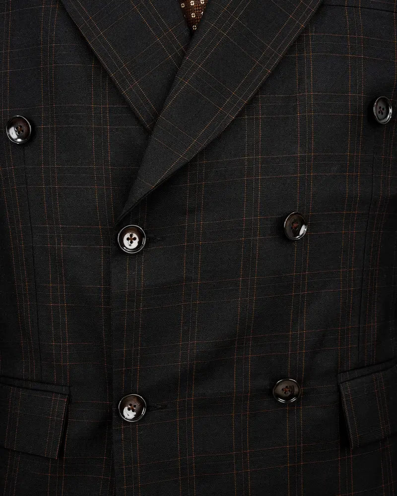 Jaguar Black Plaid Double Breasted Blazer 4