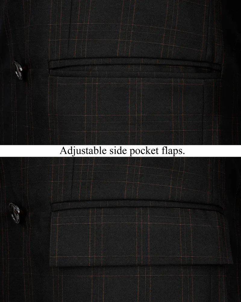 Jaguar Black Plaid Double Breasted Blazer 5