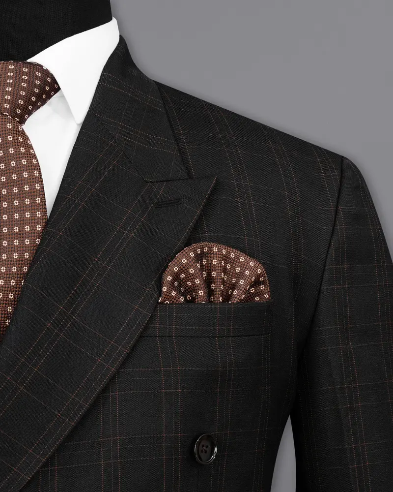 Jaguar Black Plaid Double Breasted Blazer 6