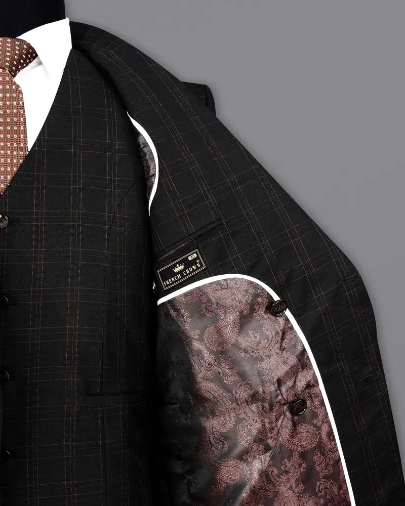 Jaguar Black Plaid Double Breasted Blazer 7