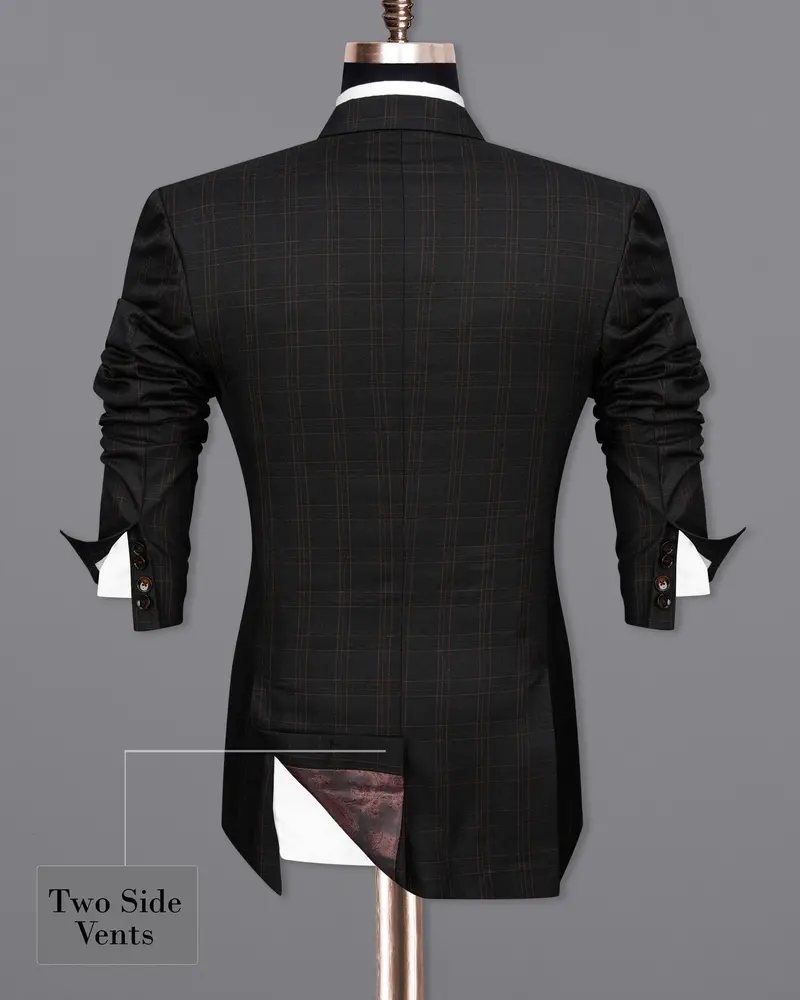 Jaguar Black Plaid Double Breasted Blazer 9