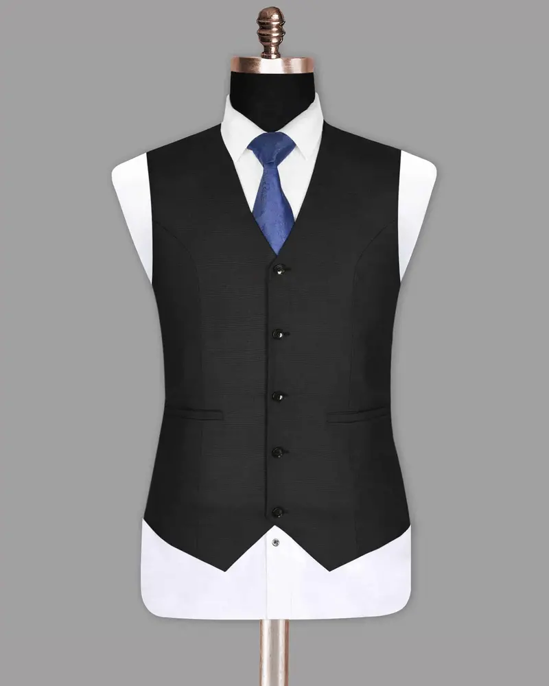 Jaguar Black Subtle Checked Waistcoat 2