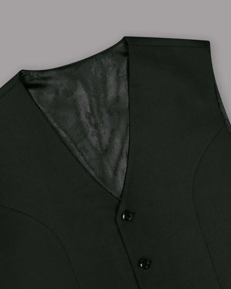 Jaguar Black Subtle Checked Waistcoat 4