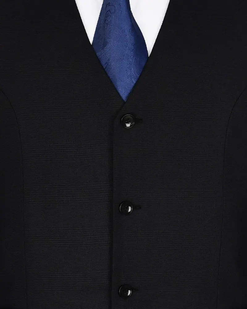 Jaguar Black Subtle Checked Waistcoat 5