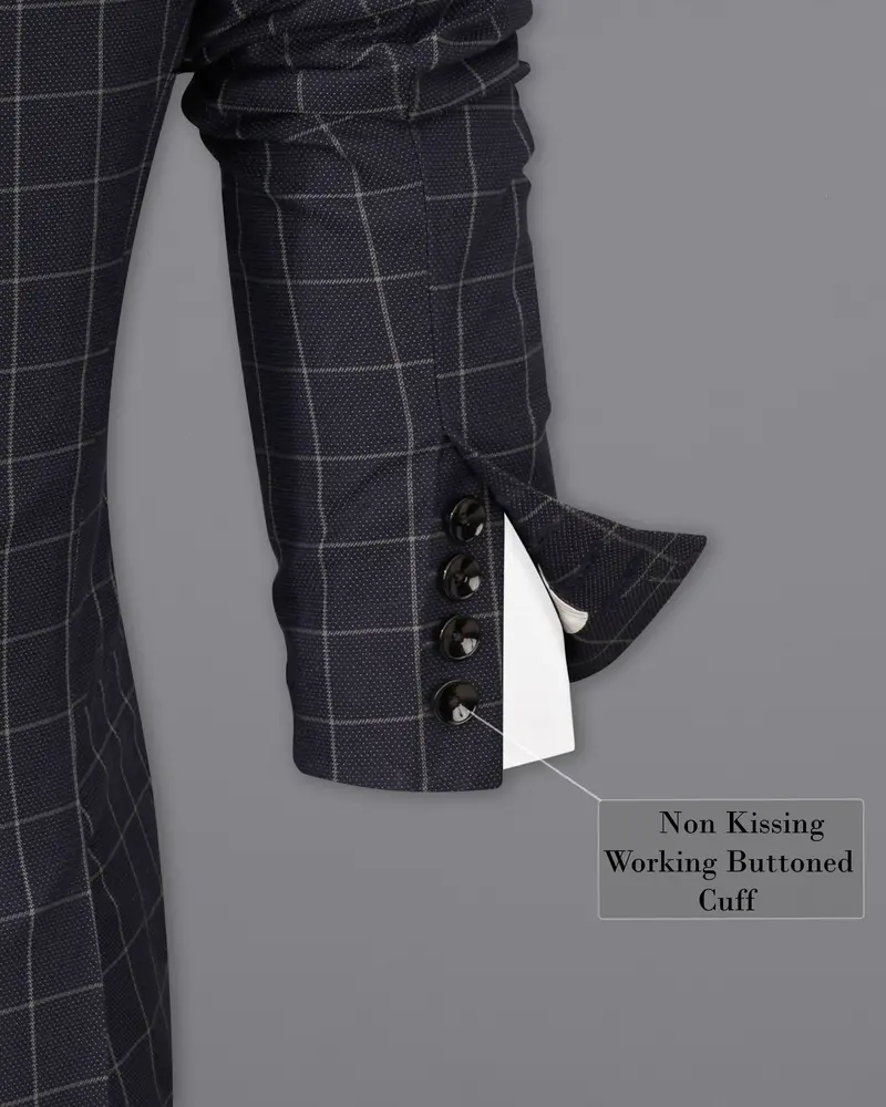 Jaguar Black Windowpane Single Breasted Blazer 10