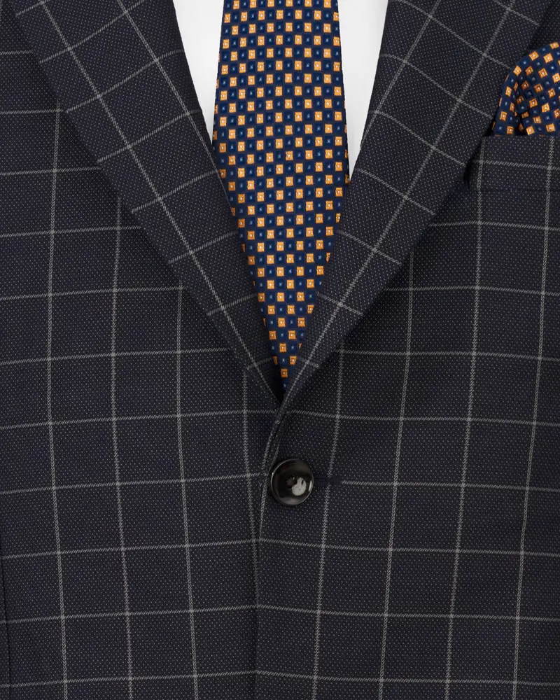 Jaguar Black Windowpane Single Breasted Blazer 4
