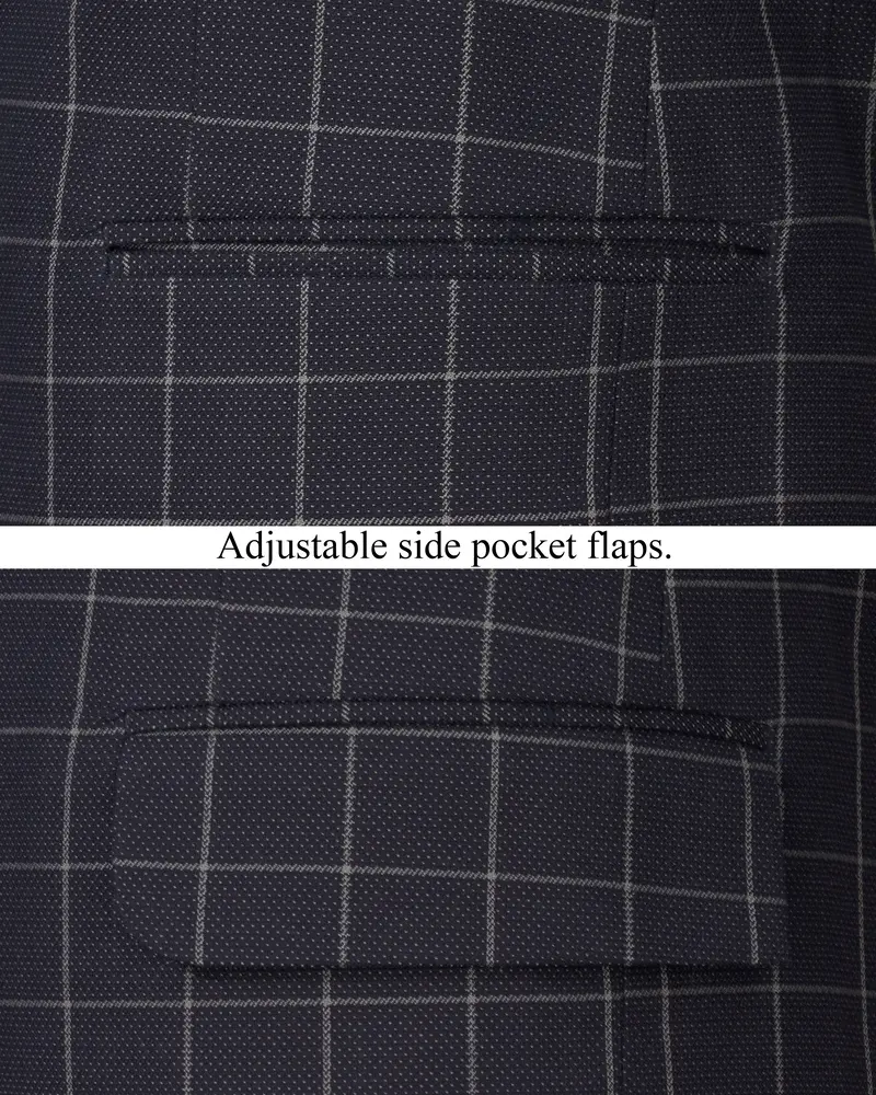 Jaguar Black Windowpane Single Breasted Blazer 5