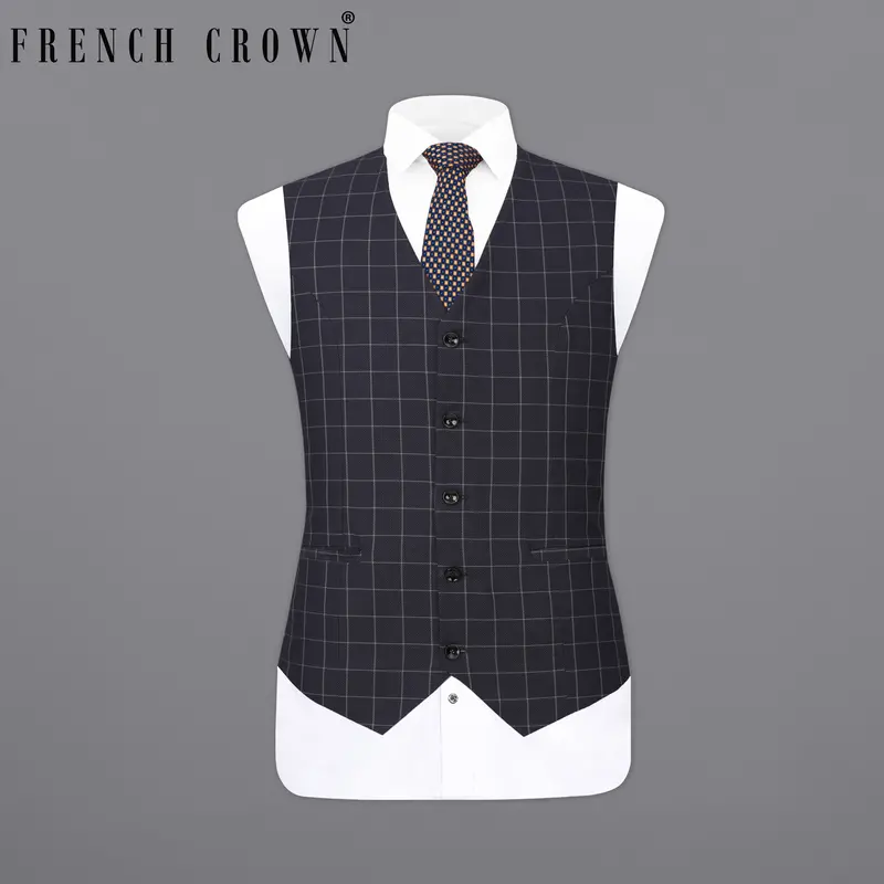 Jaguar Black Windowpane Waistcoat 1