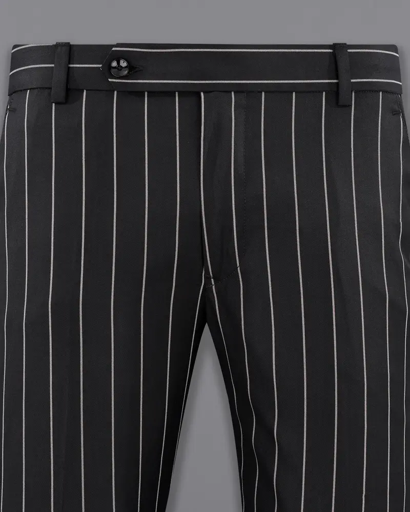 Jaguar Black With Concrete Gray Striped Pant 2