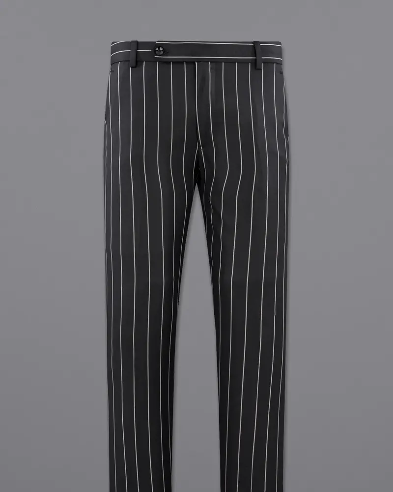 Jaguar Black With Concrete Gray Striped Pant 4