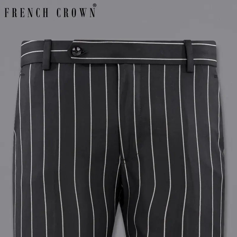 Jaguar Black With Concrete Gray Striped Pant 6