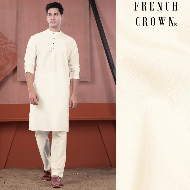 Janna Beige Subtle Sheen Viscose Kurta Set 1