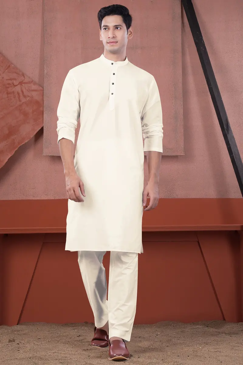 Janna Beige Subtle Sheen Viscose Kurta Set 2