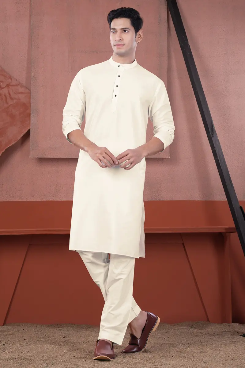 Janna Beige Subtle Sheen Viscose Kurta Set 7