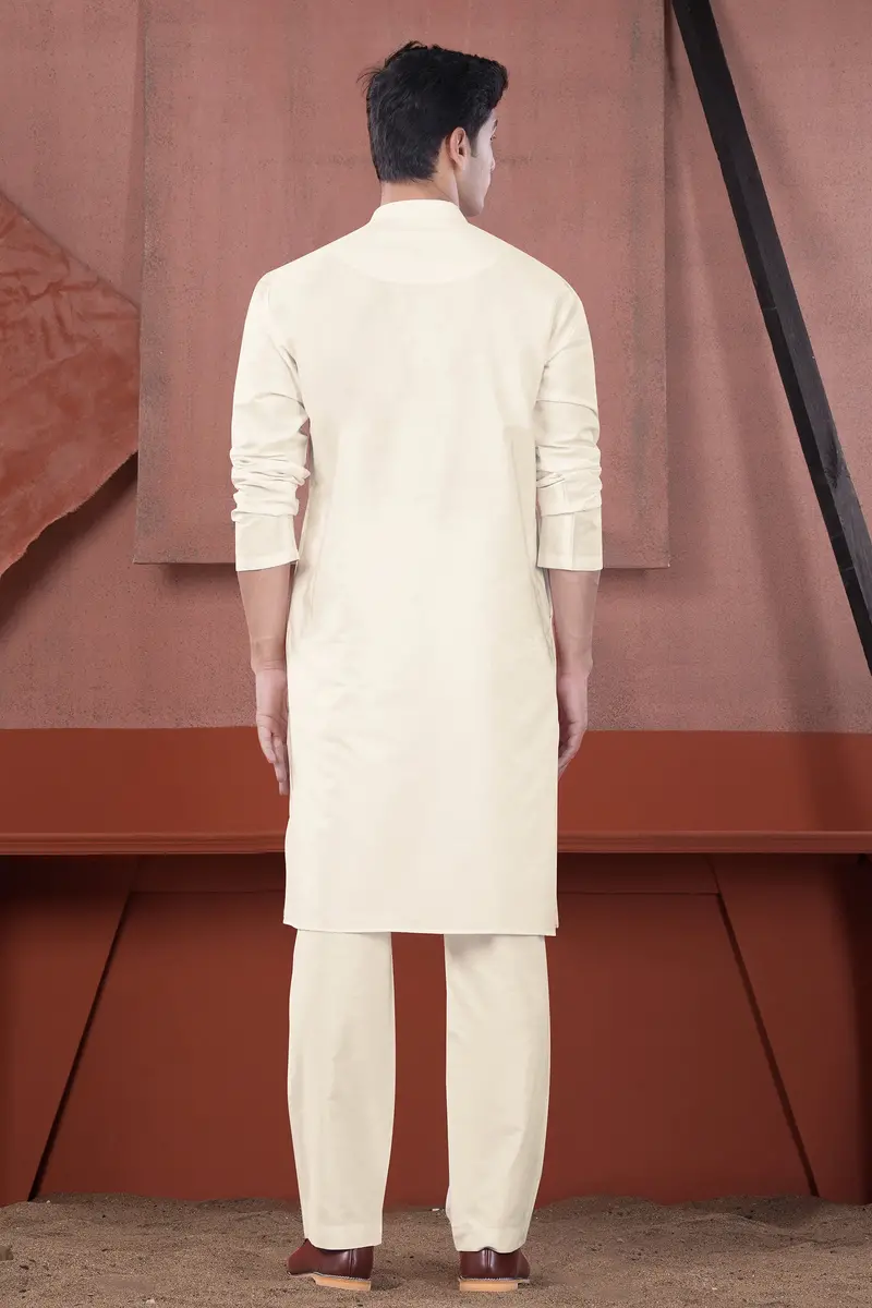 Janna Beige Subtle Sheen Viscose Kurta Set 8
