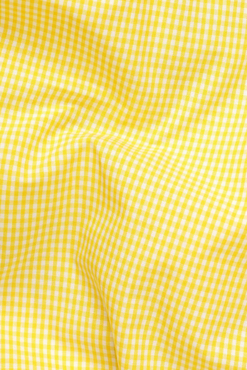 Jasmine Yellow Mini Checkered Twill Cotton Shirt 3