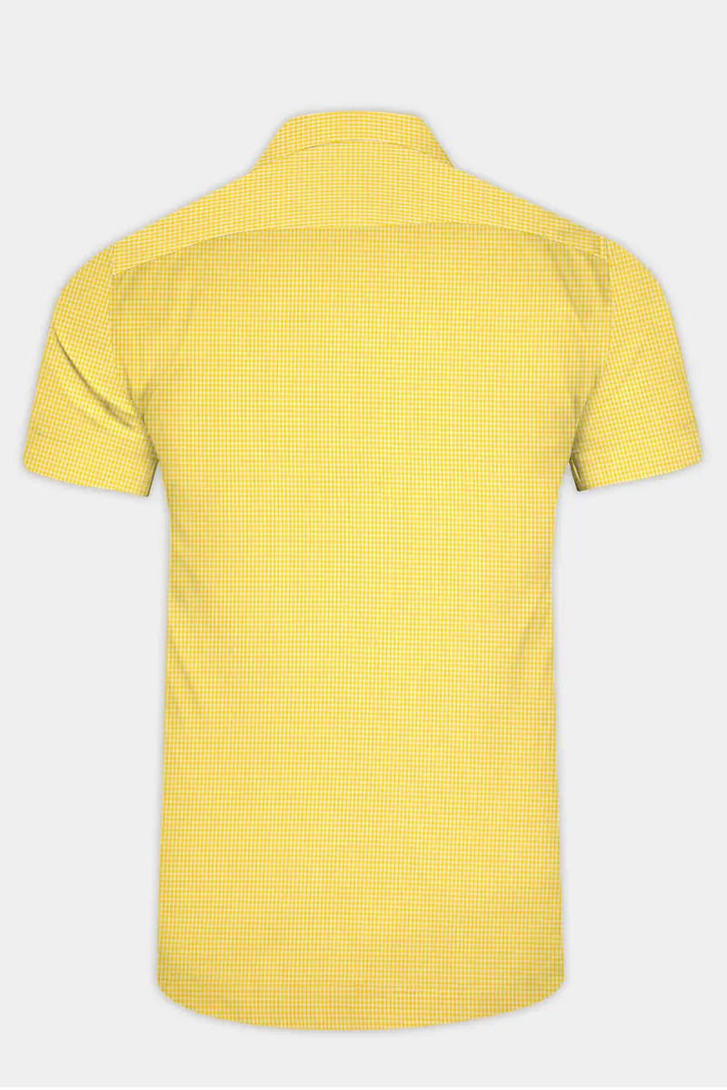 Jasmine Yellow Mini Checkered Twill Cotton Shirt 6