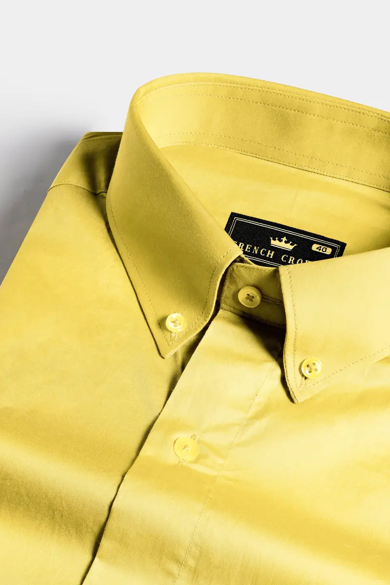 Jasmine Yellow Subtle Sheen Super Soft Premium Cotton Shirt 1