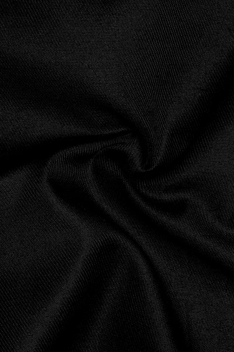 Javrik-Jade Black Solid Twill Premium Cotton Dress Shirt 3
