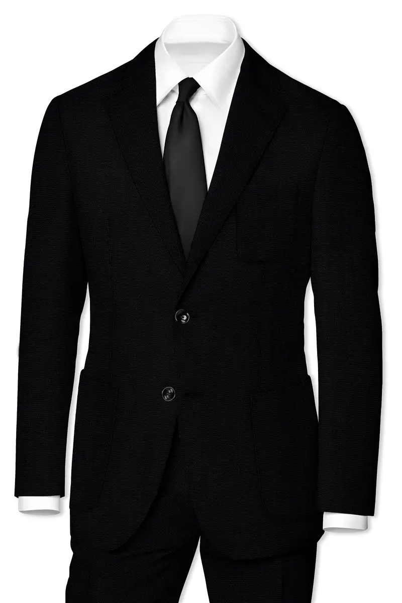 Jet Black Solid Luxurious Linen Sports Blazer 2