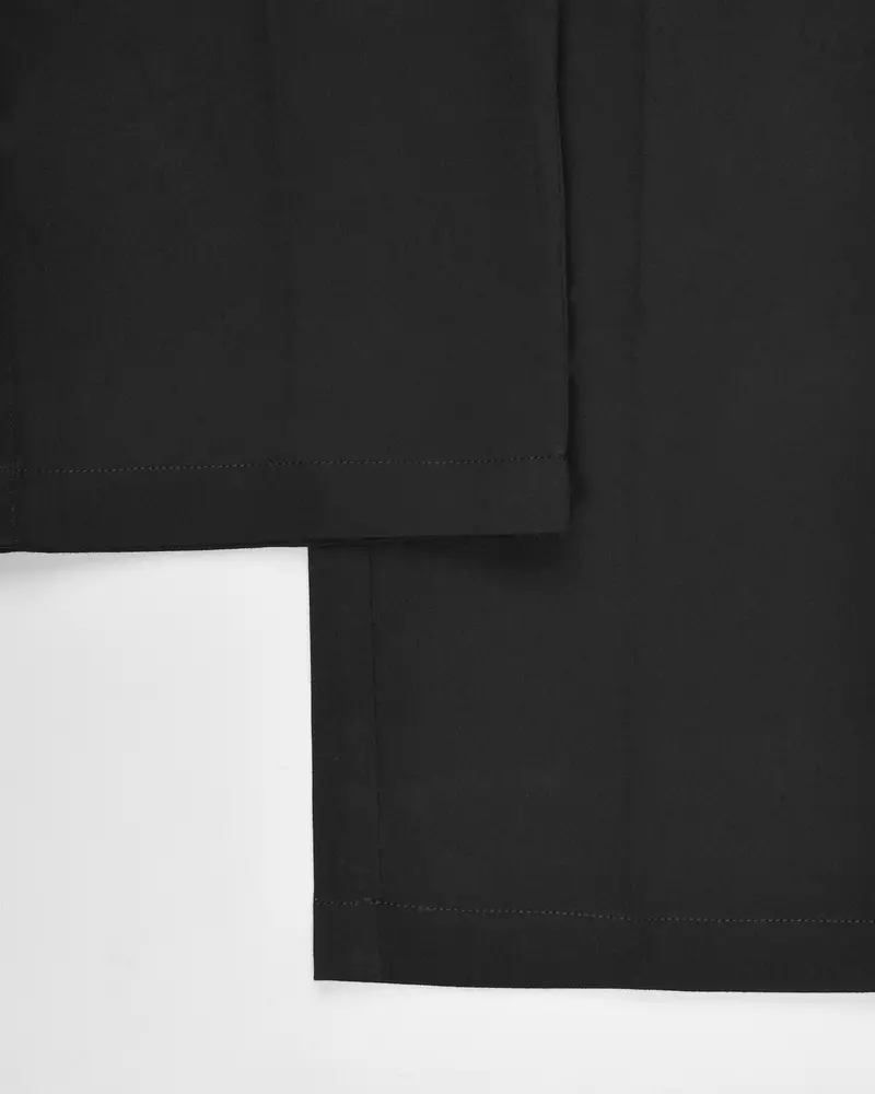 Jet Black Stretchable Subtle Sheen Formal Pant 7
