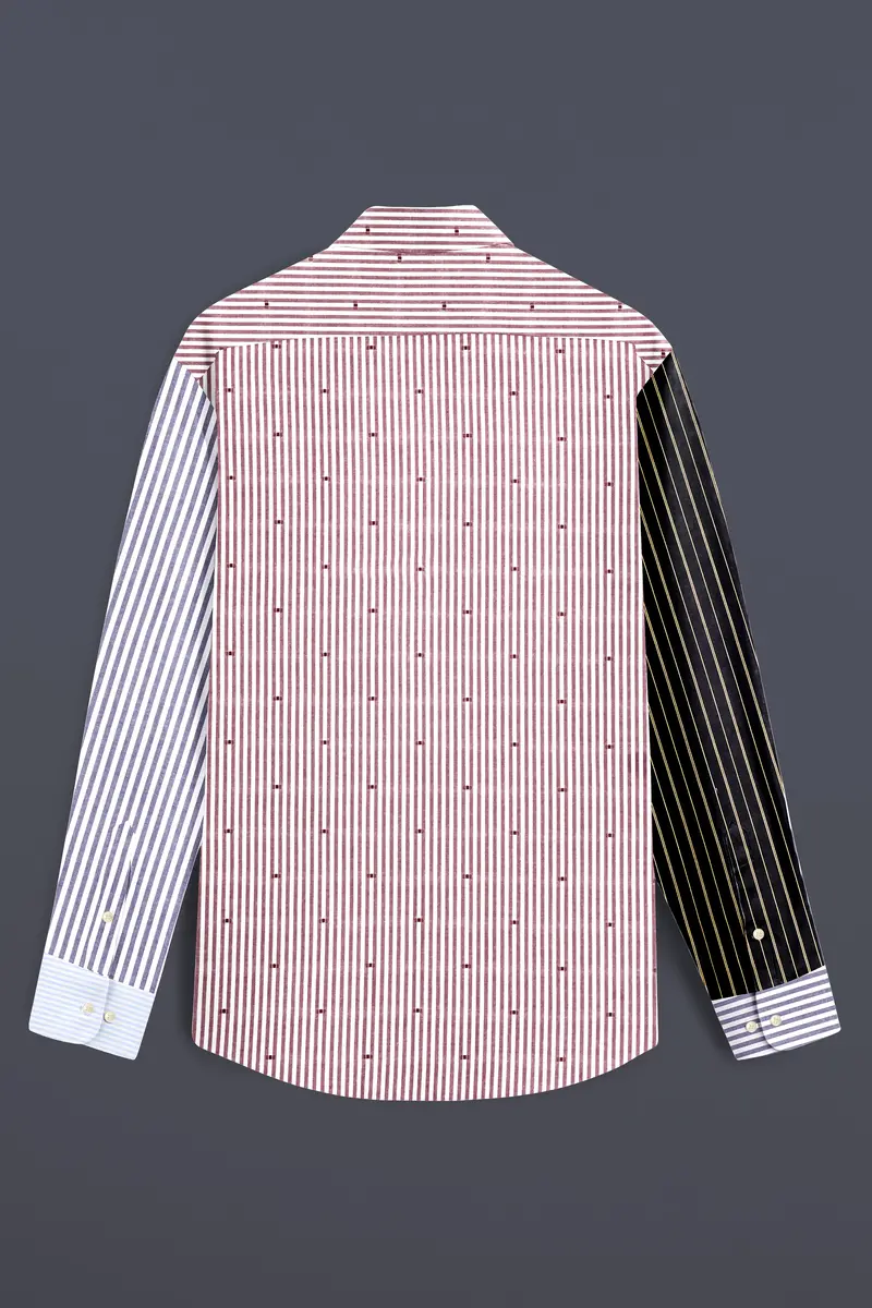 Jet Stream Blue And Tacao Brown Striped Super Soft Premium Cotton Designer Shirt 6
