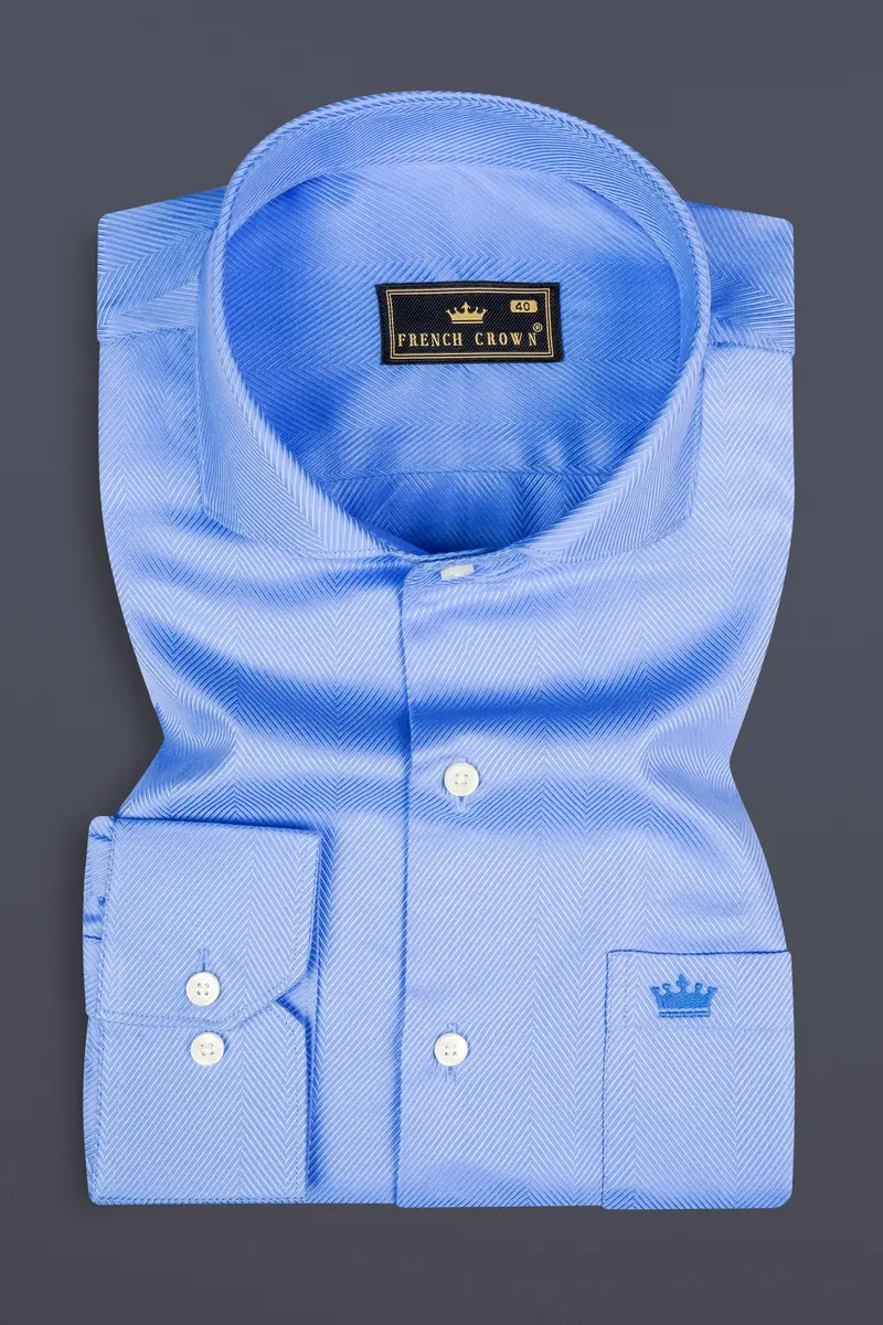 Jordy Blue Dobby Textured Premium Cotton Shirt 3