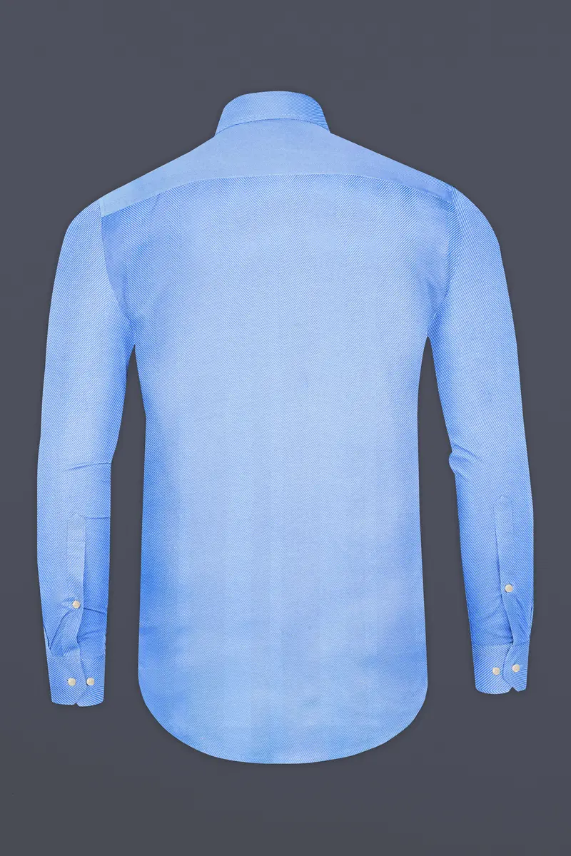 Jordy Blue Dobby Textured Premium Cotton Shirt 5