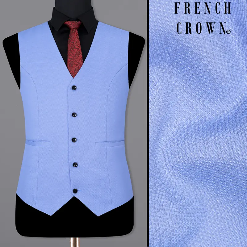 Jordy Blue Micro Textured Sports Waistcoat 1