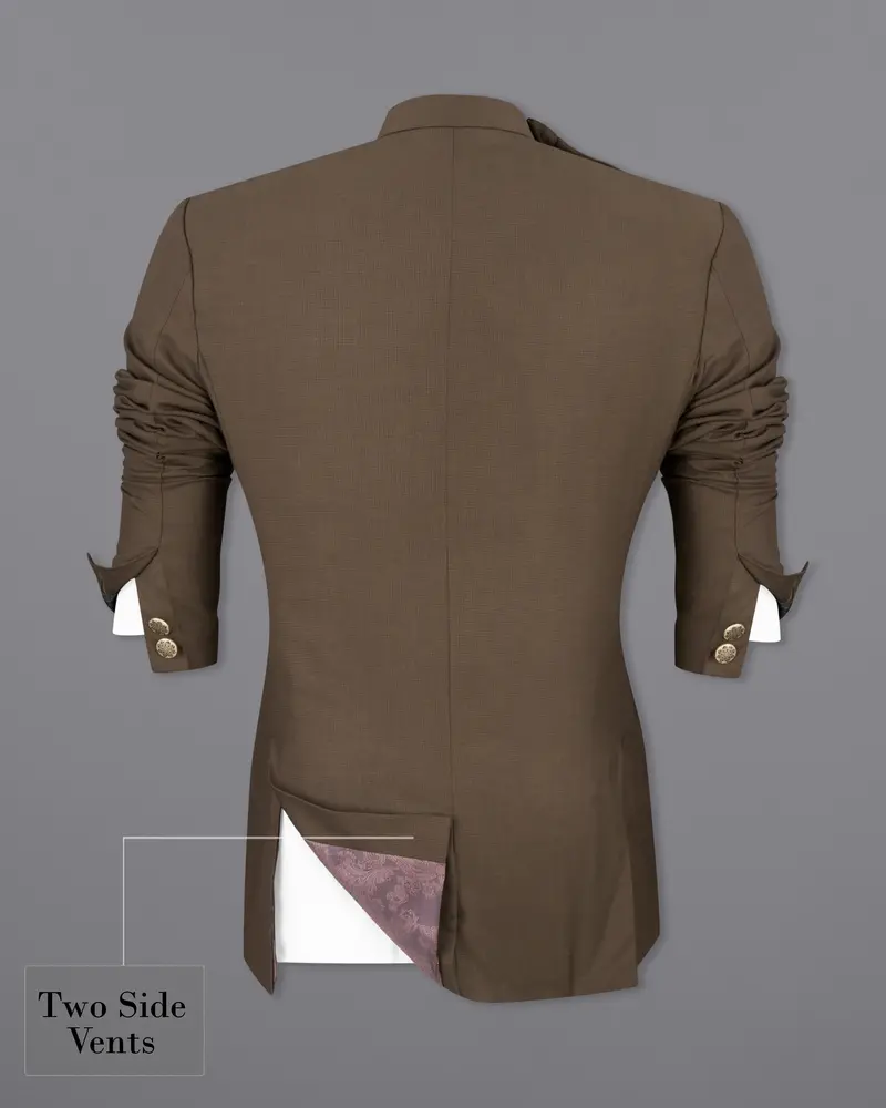 Judge Brown Cross Placket Bandhgala Blazer 8