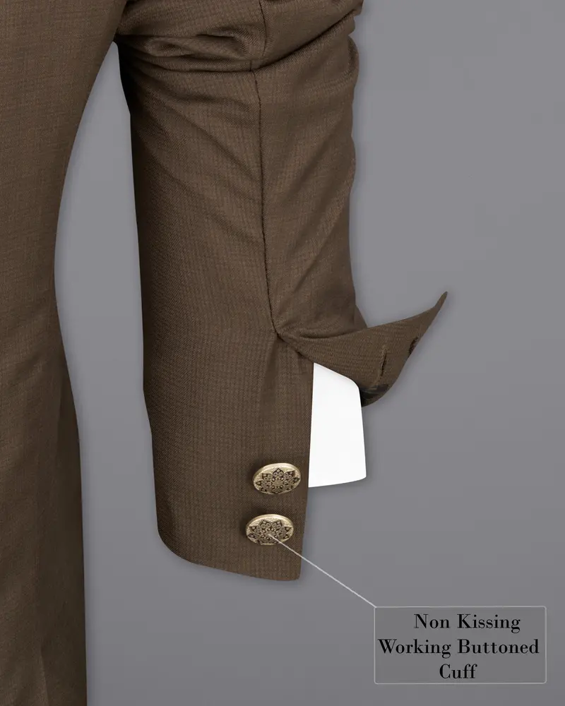Judge Brown Cross Placket Bandhgala Suit 11