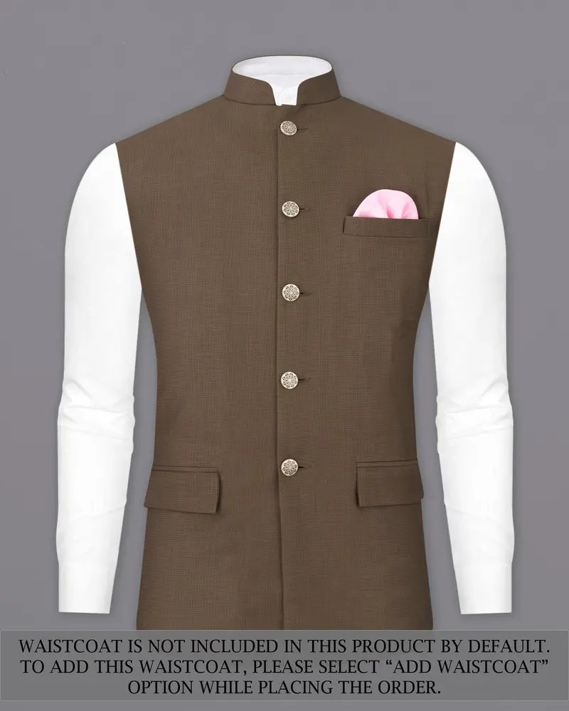 Judge Brown Cross Placket Bandhgala Suit 15