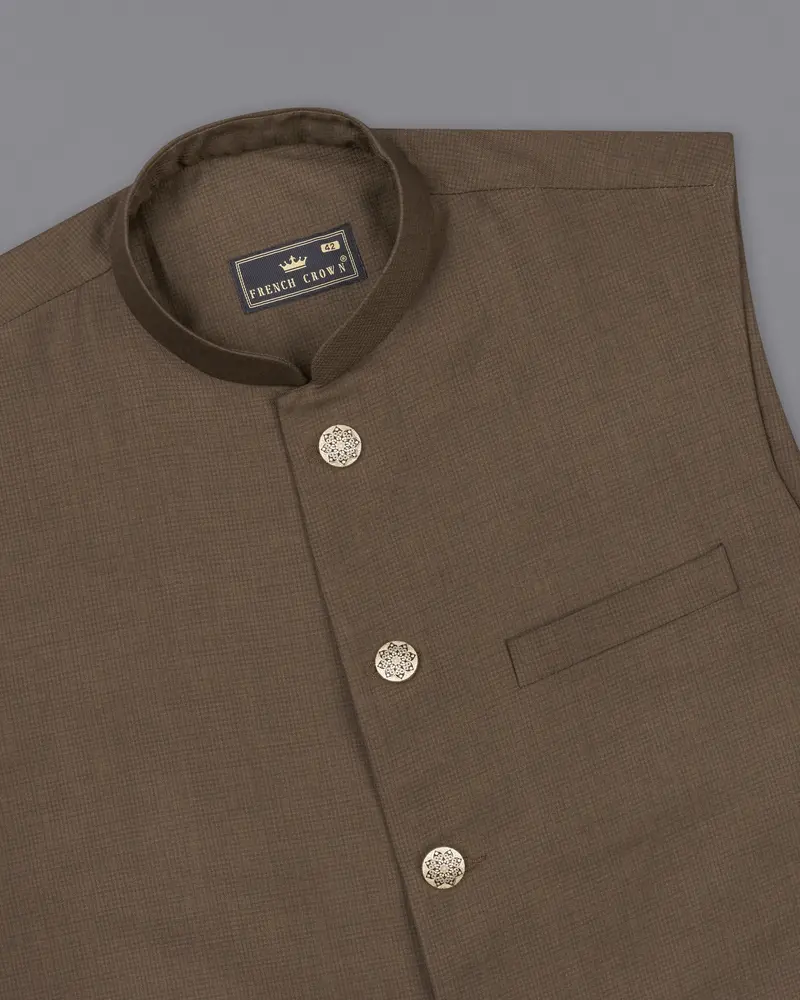 Judge Brown Cross Placket Bandhgala Suit 17
