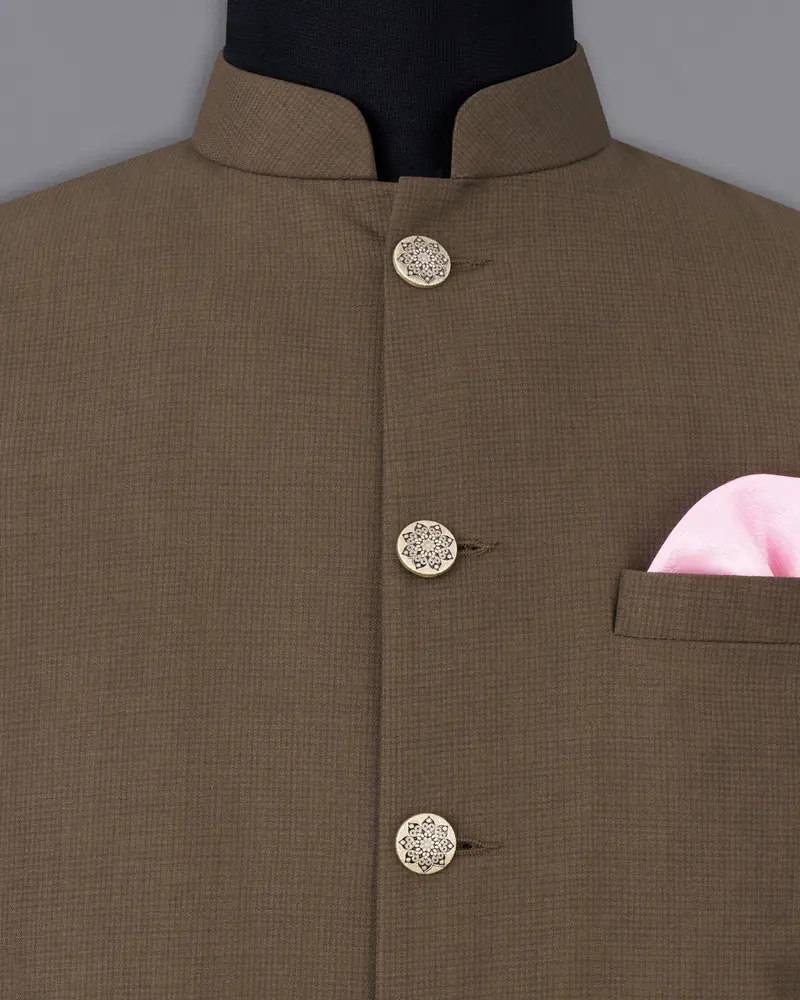 Judge Brown Cross Placket Bandhgala Suit 18