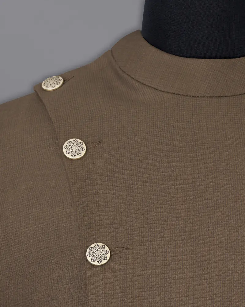 Judge Brown Cross Placket Bandhgala Suit 5