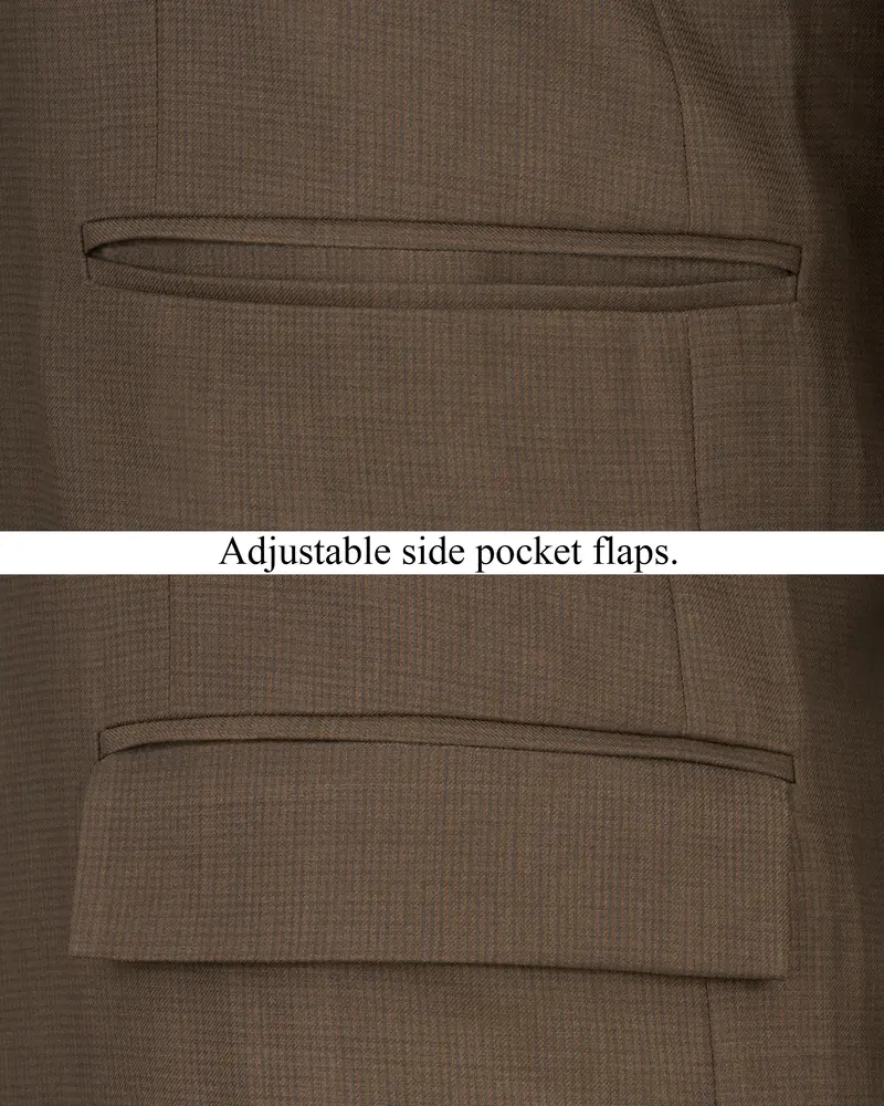 Judge Brown Cross Placket Bandhgala Suit 6