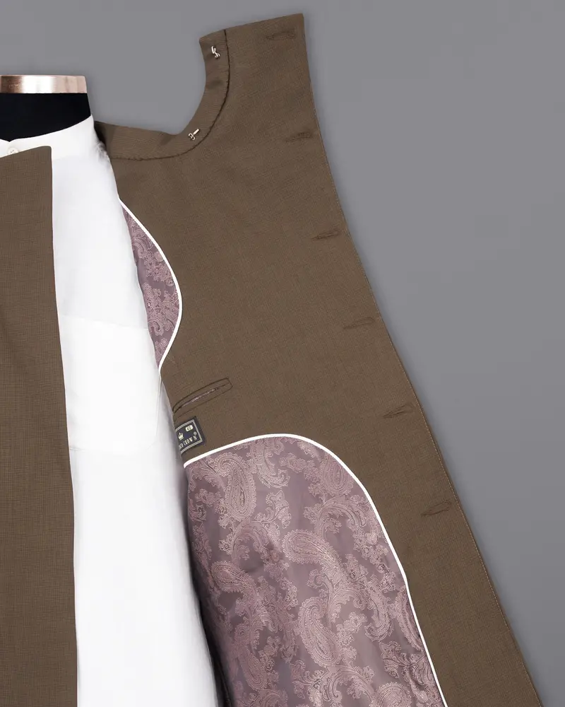 Judge Brown Cross Placket Bandhgala Suit 8
