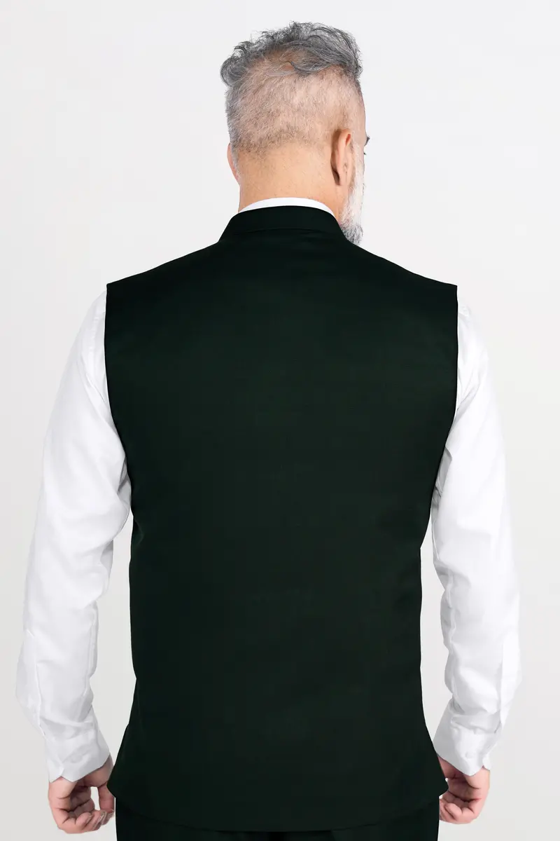 Kaitoke Green Wool Rich Nehru Jacket 4