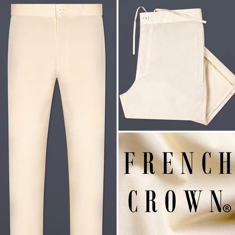 Karry Cream Royal Oxford Cotton Lounge Pant 1